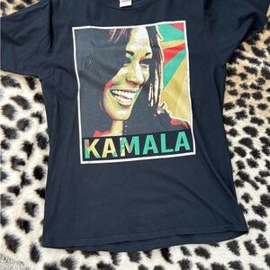 Black Graphic T-Shirt with Kamala Design